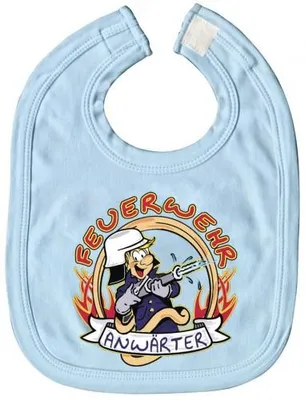Produktbild von Baby-Lätzchen mit Druckmotiv - Feuerwehr Anwärter - 07011 - hellblau
