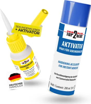 Produktbild von XXL Aktivator Sekundenkleber extra stark wasserfest Cyanacrylat Alleskleber Set - Gel