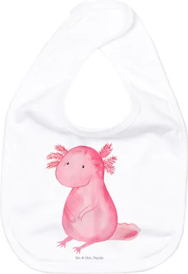 Produktbild von Mr. & Mrs. Panda Lätzchen Axolotl Niedlich - Weiß - Geschenk, Freundin, Weisheit, Liebe, Für Babys, Fröhlich, Lebensweisheit, Schlabberlätzchen, Stofflätzchen