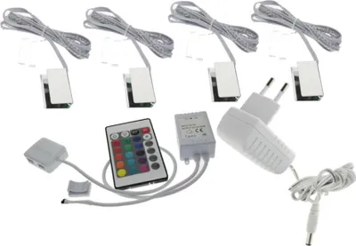 Produktbild von Glaskantenbeleuchtung Set mit 4 Clips