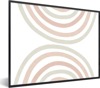 Produktbild von MuchoWow® Gerahmtes Poster Regenbogen - Design - Pastell 80x60 cm - Poster mit Schwarzem Bilderrahmen Wandposter Rahmen Foto Bilder - Schwarzem - Mit Gestell