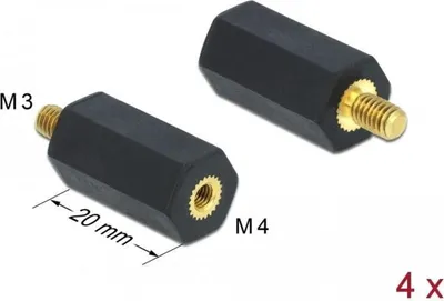 Produktbild von DELOCK Abstandshalter M 4 x M 3,Sechskant,Innen/Außen 20 mm