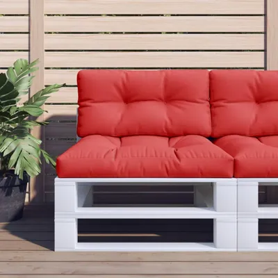 Image de The Living Store Coussin palette 2 pièces Tissu rouge