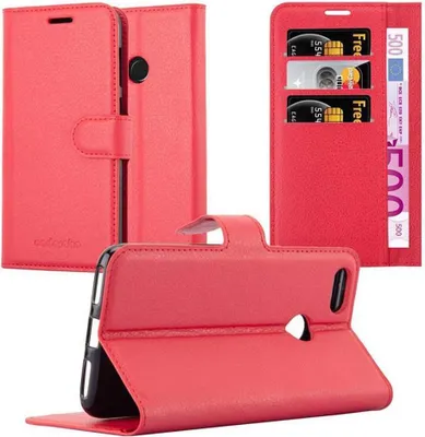 Obrázek produktu pro Cadorabo Case for Huawei Enjoy 7 Protective Case in Red Pouzdro na mobilní telefon s magnetickým zavíráním