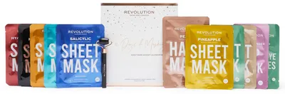 Produktbild von Revolution Skincare London Blattmasken-Adventskalender-Set mit 12 Stück