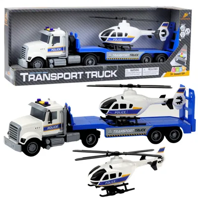 Produktbild von Polizeiwagen-Transportfahrzeug mit Hubschrauber, Licht und Soundeffekten