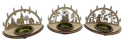 Produktbild von abc HOME | Teelichthalter Lichterbögen | Weihnachten | 3tlg. Set