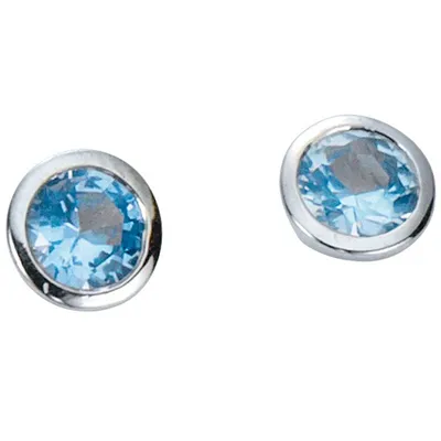 Produktbild von Miamar 01.1098HB Damen Ohrstecker Silber Zirkonia hellblau