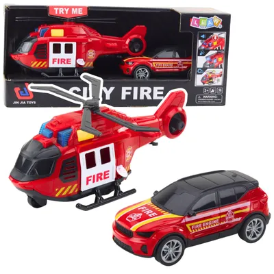 Obrázok produktu pre Sada: Helikoptéra Hasičské auto Zvuky hasičského zboru