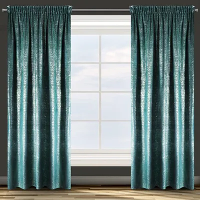 Obrázek produktu pro Eurofirany 373081, Sheer, Tyrkysová, Vzorovaný, Polyester, Hák na zavěšení, 200 g/m²