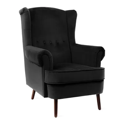 Zdjęcie produktu dla HOMLA Fotel uszak FOSSBY czarny 86x85x108 cm