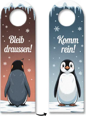 Produktbild von Pinguine Bleib draussen! Komm rein! Türhänger für Pinguinliebhaber