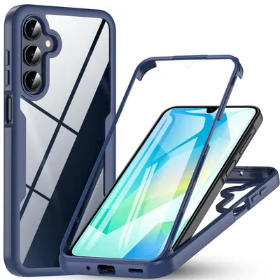 Image de Pour Samsung Galaxy A16 Full Cover 360 acrylique hybride TPU Housse de protection bleu foncé