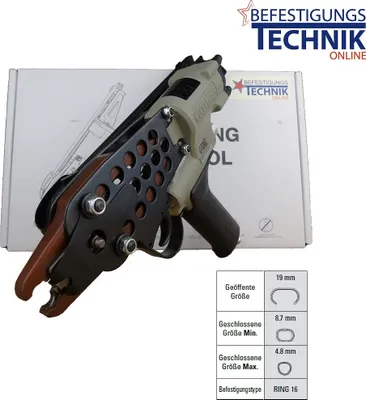 Produktbild von BeTeOn24 SC742 32mm Nase Druckluft Ringzange für Bostitch SC742B-E C-Ring 16 Klammern KL-97
