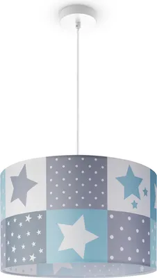 Produktbild von Kinderlampe Deckenlampe LED Pendelleuchte Kinderzimmer Lampe Sternen Motiv E27 Leuchten Farbe / Größe Blau (Ø45.5cm)