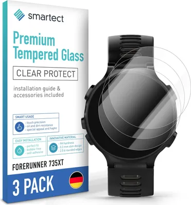 Produktbild von 3x Schutzglas Panzerfolie für Garmin Forerunner 735XT Displayschutz Hartglas