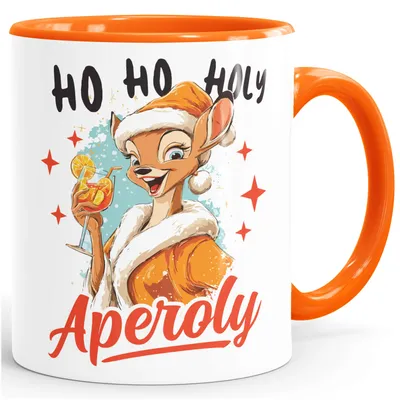 Produktbild von Tasse Spruch Holy Aperoly Comic Design Geschenkidee Weihnachten Wichteln Weihnachtsfeier MoonWorks®