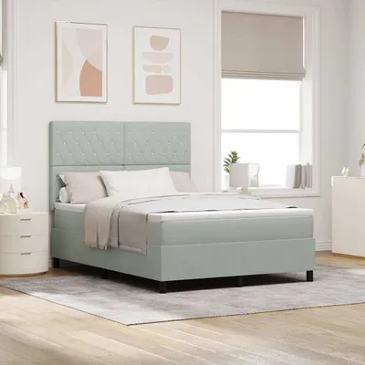 Immagine prodotto di Maison Exclusive - Letto boxspring con materasso Grigio chiaro 160 x 200 cm Velluto