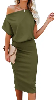 Zdjęcie produktu dla Sukienka midi dla kobiet marki EZBELLE, bez ramiączek, z krótkimi rękawami, w stylu casual, idealna na imprezę, dopasowana