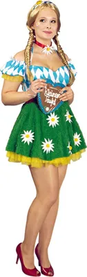 Produktbild von Wiesn Kleid für Damen | Dirndl Kostüm Blau Weiß Größe: 36/38