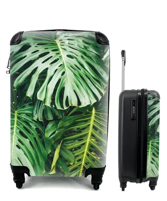 Produktbild von MuchoWow® Koffer Handgepäck Trolley Rollkoffer Kleine Reisekoffer mit 4 Rollen - Musterblätter - Cabin Size < 55x40x23 cm & 55x40x20 cm - Fotokoffer - Kabinenkoffer - Boardgepäck - Reise-Box - Reisekoffer - Reisegepäck - Koffer mit Bild - Trolley für Kinder