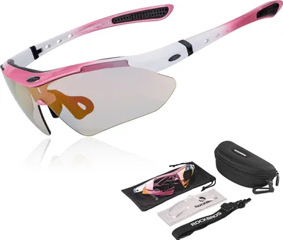 Produktbild von ROCKBROS Fahrradbrille Selbsttönend Brille Sonnenbrille für Herren Damen rosa Rahmen