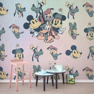 Immagine prodotto di Carta da parati Komar in tessuto non tessuto "Mickey Fab5" - dimensioni: 300 x 280 cm (larghezza x altezza), 6 pannelli