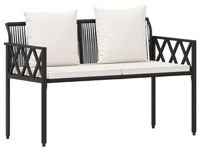 Image de vidaXL Bancs d'extérieur 2 places 116 x 56 x 75 cm en rotin synthétique