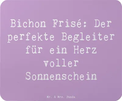 Produktbild von Mr. & Mrs. Panda Mauspad Spruch Bichon Frisé Freude - Lavendeltraum - Geschenk, weiße Hunde, Hunderassen, Hunderasse, Verbundenheit, Liebe, Eigenschaften, Mousepad