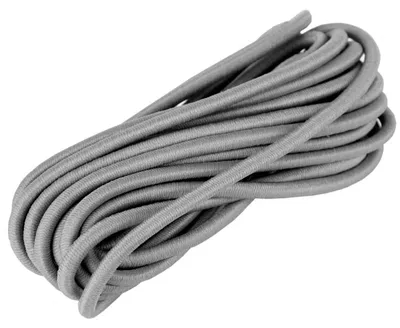 Gummikordel, Gummiband, Gummischnur, Zopfgummi, grau