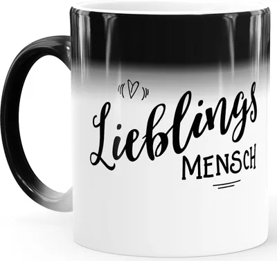 Produktbild von Zaubertasse Farbwechsel-Tasse Lieblingsmensch besonderes Geschenke Freundschaft Liebe Familie MoonWorks® weiß Magic-Tasse