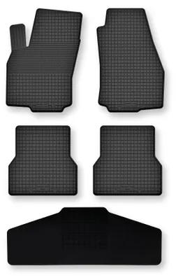 Produktbild von Gummi-Fußmatten + Tunnel für Ford Mondeo MK1 1992-1996 – 5-tlg, Schwarz, Semi-Universal, angepasst – Wielganizator Semi-Universal
