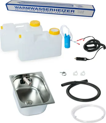 Produktbild von 12V Camping Spüle Bausatz Waschbecken Spülbecken Mercedes Sprinter Warmwasser