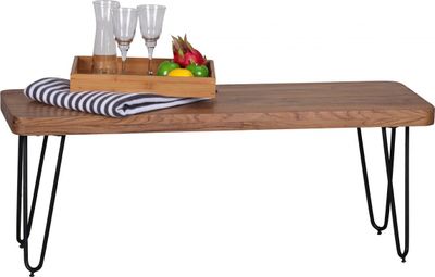 Jedálenská lavica bagli masívna akácia 120 x 45 x 40 cm drevená lavica prírodný produkt kuchynská lavica vo vidieckom štýle | Wohnling
