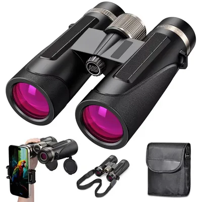 Image de Jumelles 12x42 avec prismes BAK4 et objectifs HD étanches, idéales pour l'observation des oiseaux et la chasse