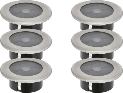 Produktbild von 6er-Set Solar LED-Bodenspot Ø 11cm je Spot bis 100kg belastbar Einbaustrahler
