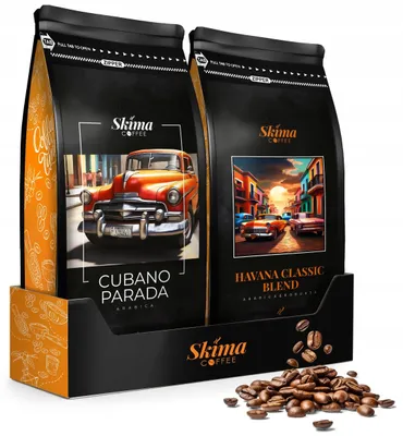 Produktbild von Kaffeebohnen 2 x 1 kg HAVANA CLASSIC BLEND/CUBANO PARADA frisch geröstet für Vollautomaten + Tassenuntersetzer