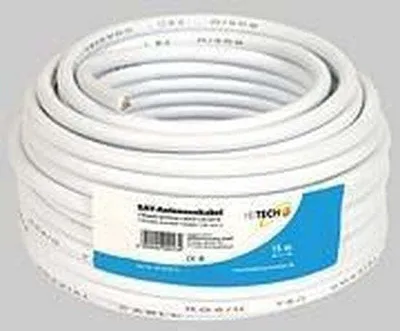 Produktbild von Heitech Heitech SAT-Antennenkabel, 15m Koaxialkabel Weiß