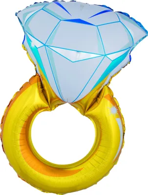 Produktbild von Folienballon Diamant Ring Luftballon Deko Geburtstag Party Feier 104x63 cm