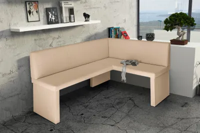Produktbild von Eckbank Bank Küchenbank 168 x 128 cm  -ROBIN L -Kunstleder Creme