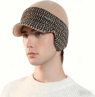 Produktbild von Winter-Strickbasecap - Mit Ohrenschutz & Innenfutter