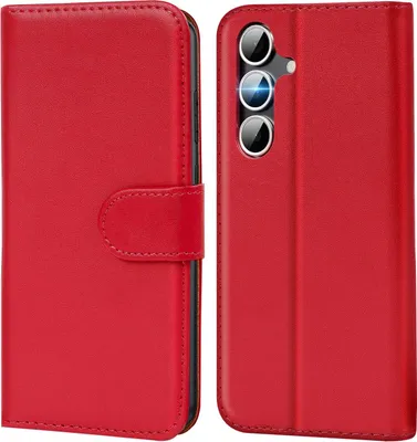 Produktbild von Conie Klapp Tasche für Samsung Galaxy S25 Kartenfach Rundumschutz Hülle in Rot