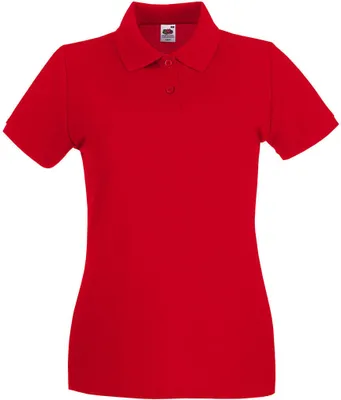Produktbild von Fruit of the Loom Damen T-Shirt Polohemd kurzarm Poloshirt Polo Shirt, Größe:2XL (18), Farbe:Rot