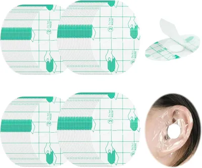 Imagen del producto de Parches ultrafinos y transparentes para los oídos, paquete de 100 unidades, impermeables, ideales para duchas y natación
