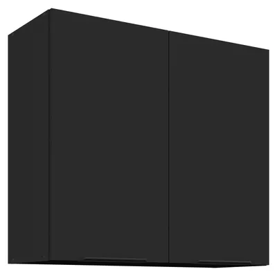 Produktbild von Küchen Hängeschrank 80 cm SIENA Schwarz Küche Küchenzeile Küchenblock