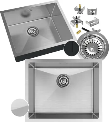 Produktbild von Granitan | Stahlspüle - Spülbecken 1-Kammer - 53,8x43,8x21,5 cm - Rechteckig - Silber - Bari