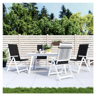 Produktbild von Hochlehner Gartenstuhlauflagen 4 Stück, Sitzkissen für Gartenstühle, UV-beständige Polsterauflagen, Schwarz