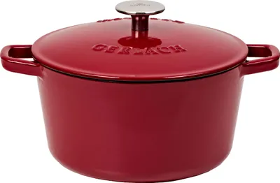 Zdjęcie produktu dla Garnek żeliwny Gerlach z pokrywką. NATUR 21 cm 3 l kolor bordowy