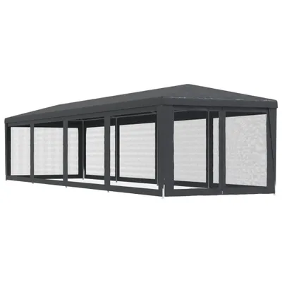 Obrázok produktu pre Párty stan s 10 sieťkovanými stenami antracitový 3x12 m HDPE