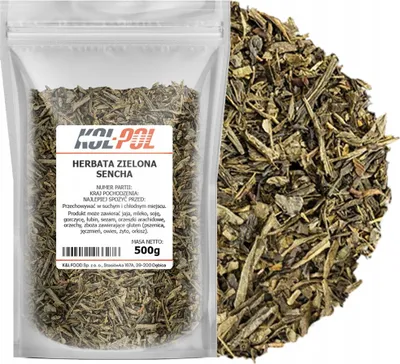 Zdjęcie produktu dla HERBATA ZIELONA SENCHA 500g Liściasta naturalna aromatyczna jakość Kol-Pol